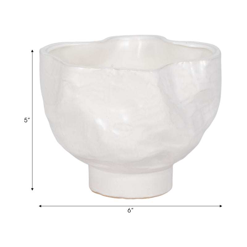 20oz Citro Candle Wavy Bowl, White - Al Rugaib Furniture