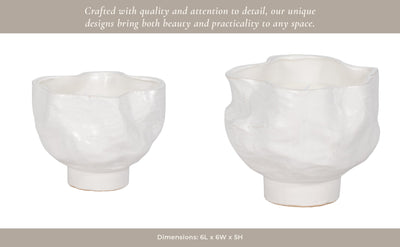 20oz Citro Candle Wavy Bowl, White - Al Rugaib Furniture