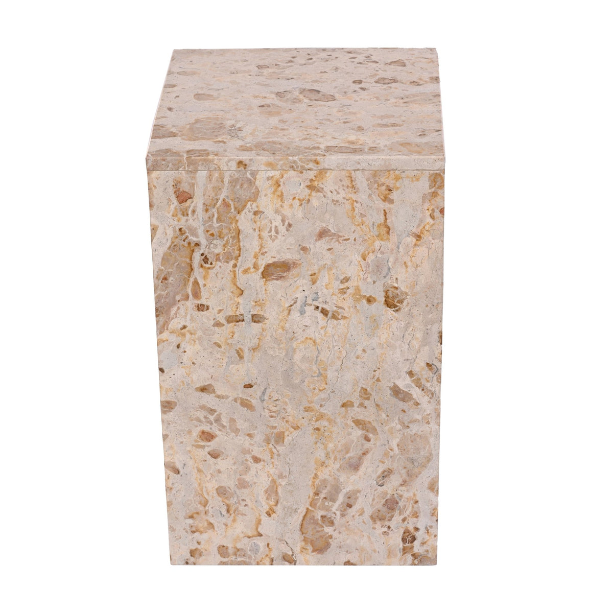 20x12" Marble Pedestal Accent Table, Light Leopard Accent & End Tables| Sagebrook Home