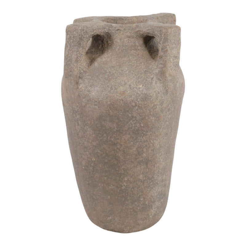 20X12" PAPER MACHE HANDLE VASE, TAUPE - Al Rugaib Furniture