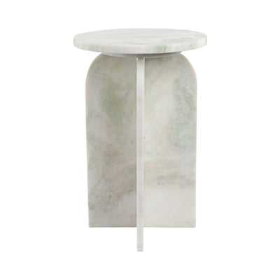 20x13" Round Marble Accent Table, Light Green Kd - Al Rugaib Furniture