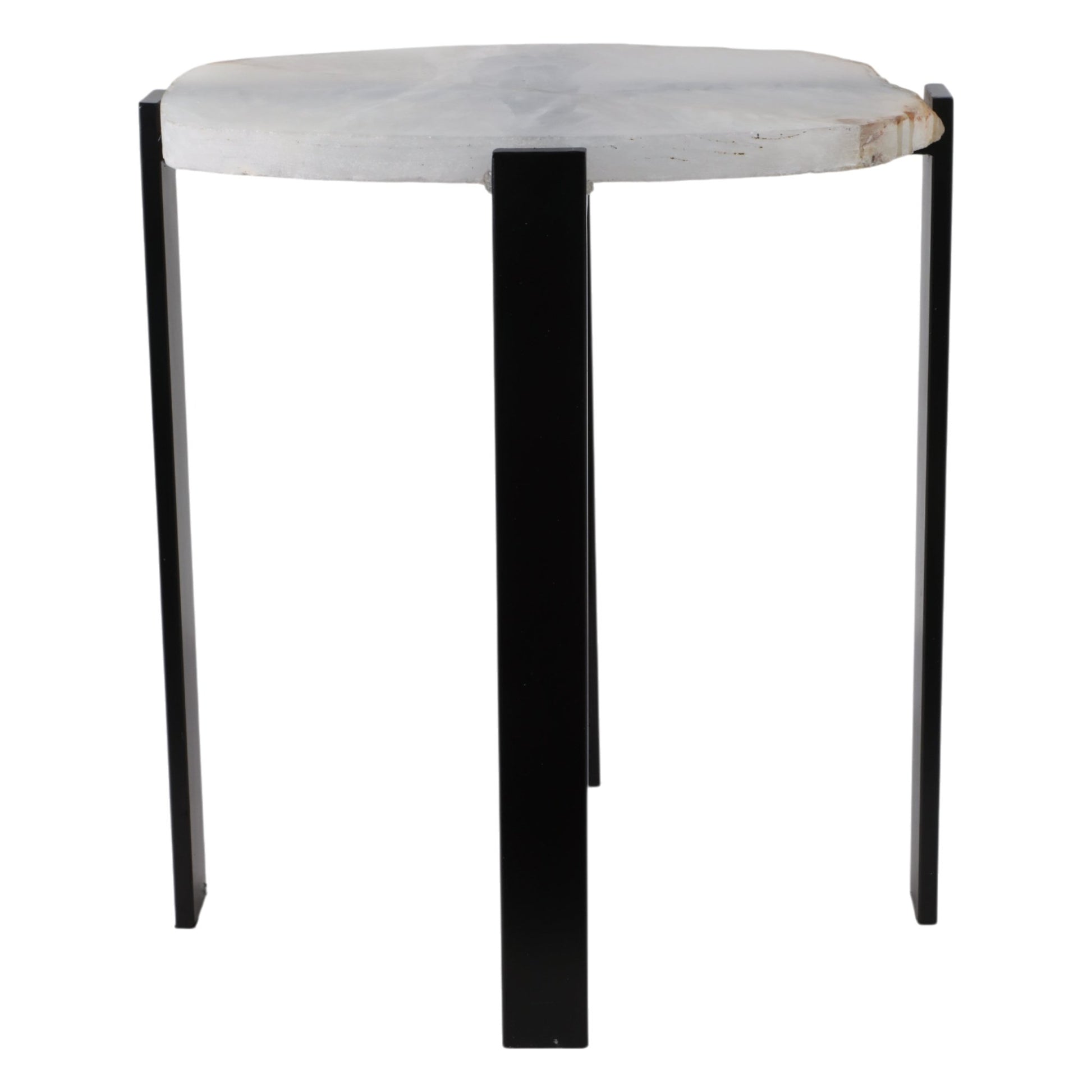 20X18" RAW EDGE AGATE ACCENT TABLE, WHITE/BLACK Accent & End Tables| Sagebrook Home