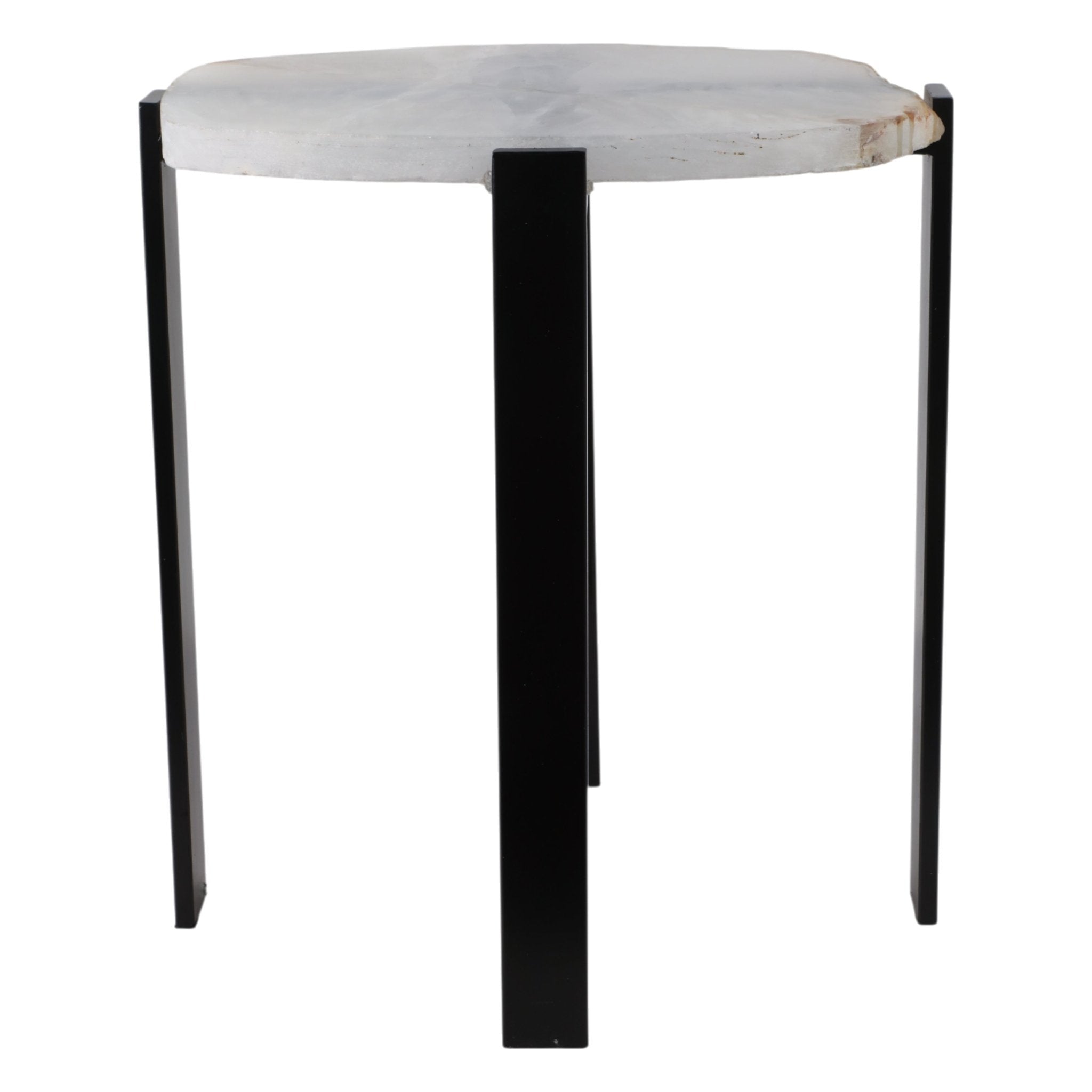 20X18" RAW EDGE AGATE ACCENT TABLE, WHITE/BLACK Accent & End Tables| Sagebrook Home