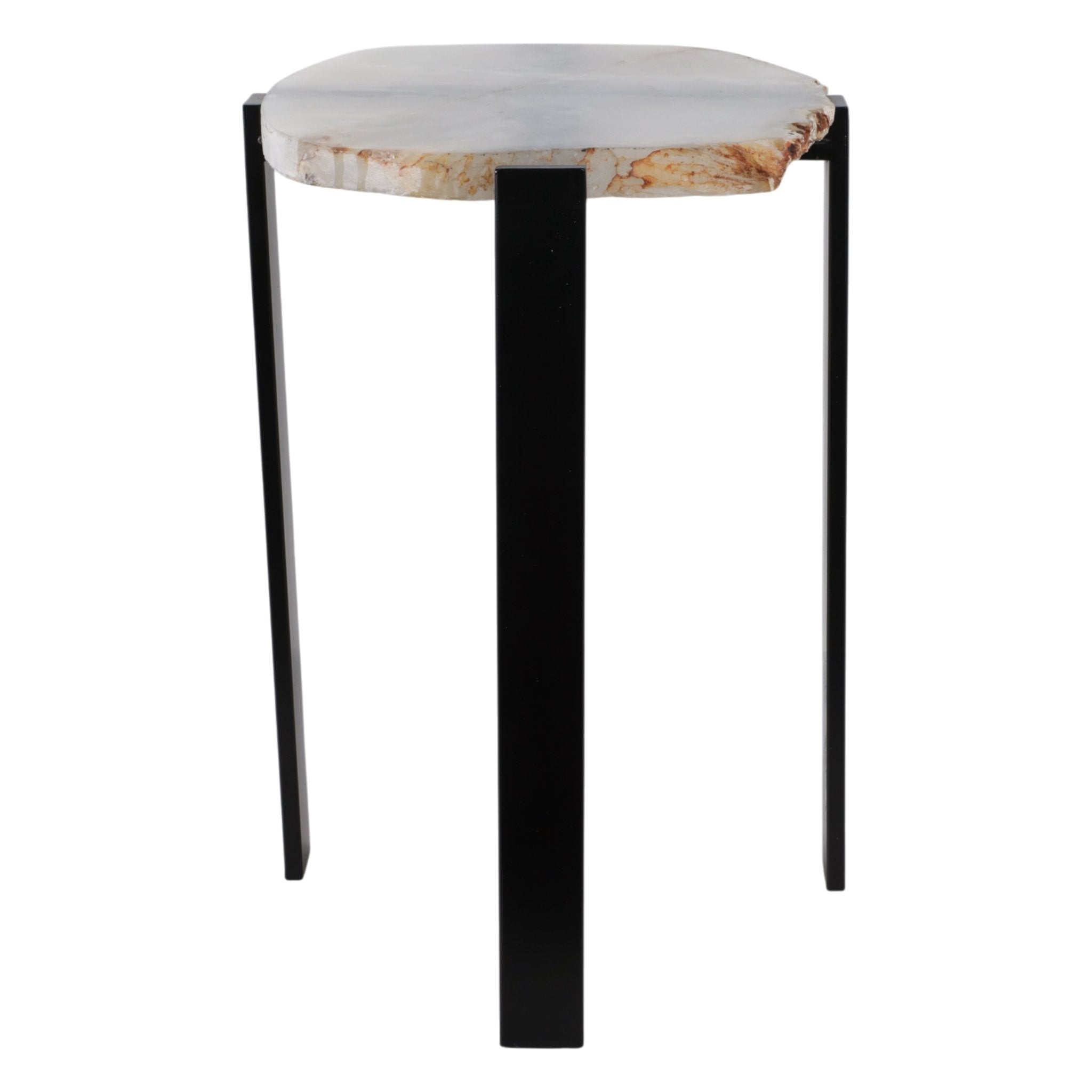 20X18" RAW EDGE AGATE ACCENT TABLE, WHITE/BLACK Accent & End Tables| Sagebrook Home