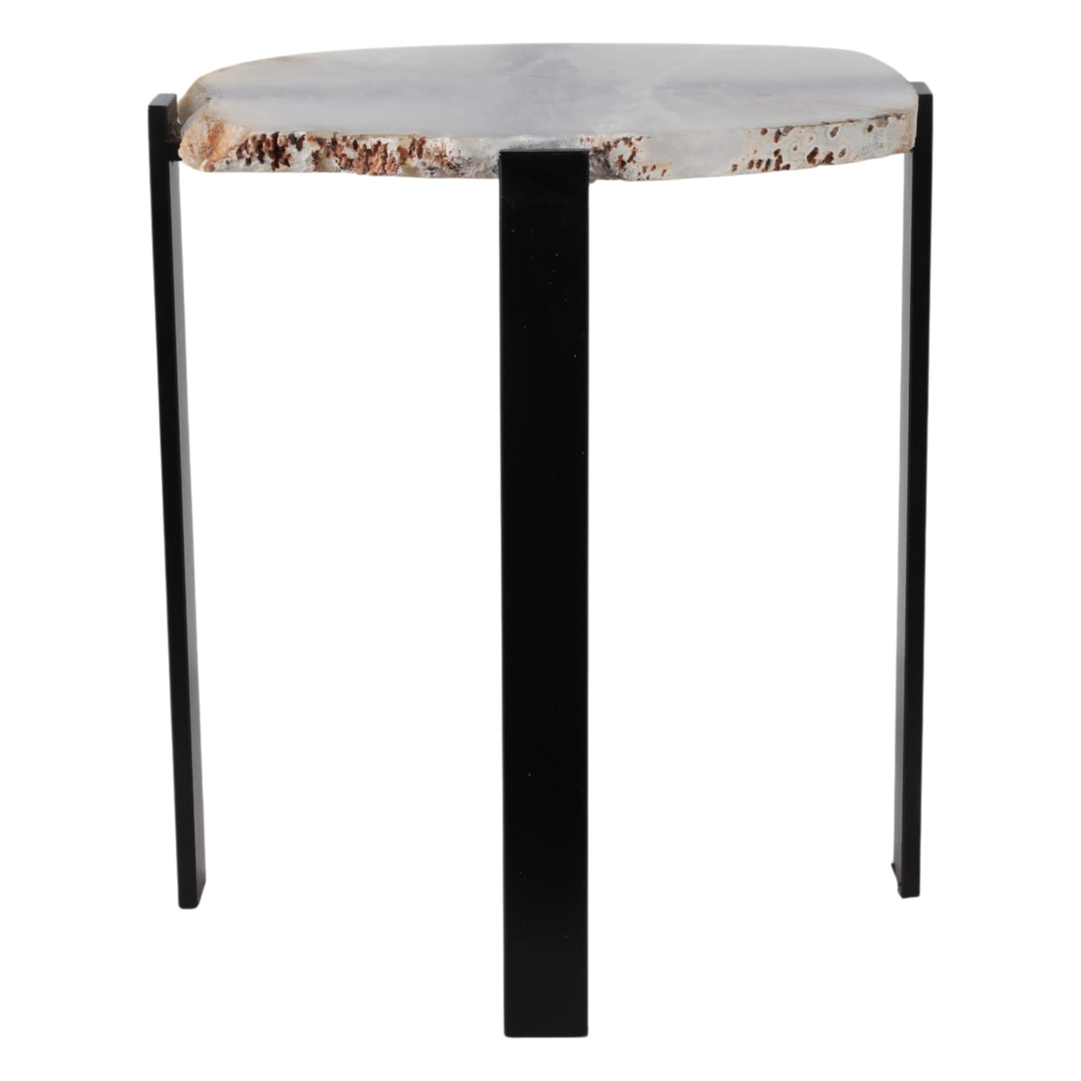 20X18" RAW EDGE AGATE ACCENT TABLE, WHITE/BLACK Accent & End Tables| Sagebrook Home