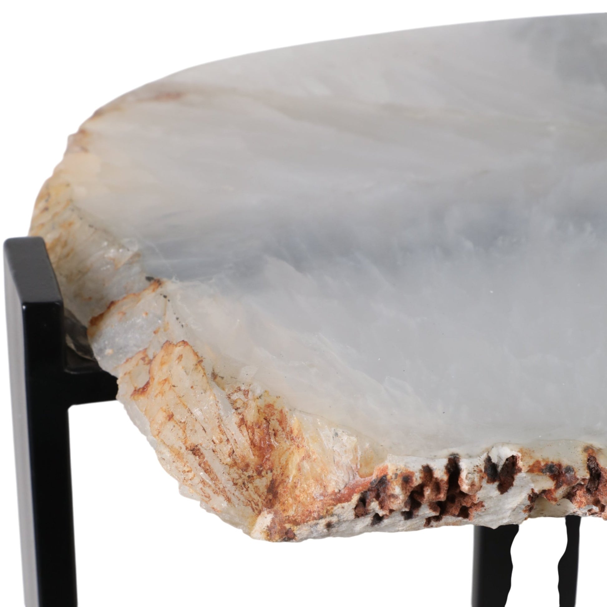 20X18" RAW EDGE AGATE ACCENT TABLE, WHITE/BLACK Accent & End Tables| Sagebrook Home