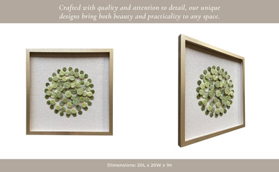 20x20 Andre Natural Green Stone Shadowbox Art - Al Rugaib Furniture