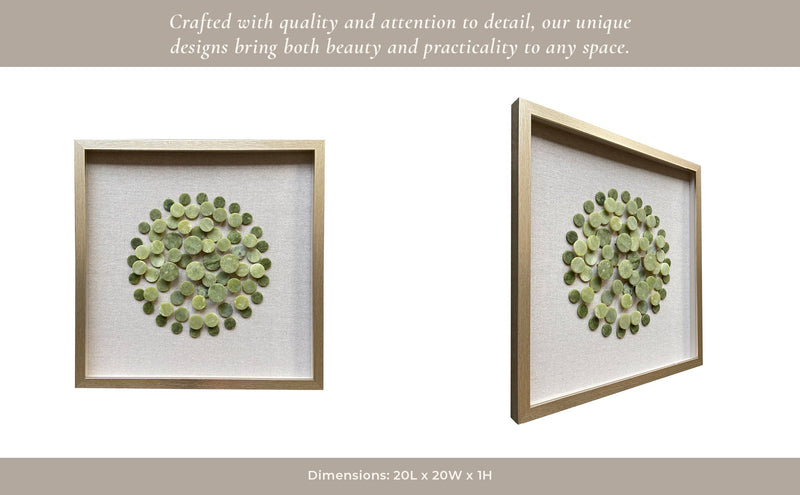 20x20 Andre Natural Green Stone Shadowbox Art - Al Rugaib Furniture