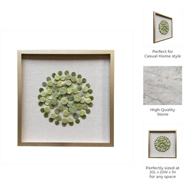 20x20 Andre Natural Green Stone Shadowbox Art - Al Rugaib Furniture