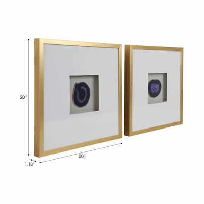 20X20 S/2 FRAMED AGATE, PURPLE - Al Rugaib Furniture