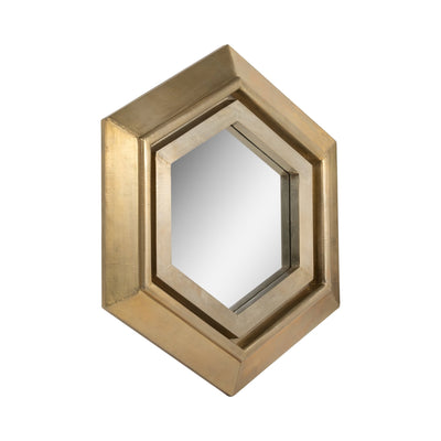 20x20" Warwin Champagne Clad Hexagon Mirror - Al Rugaib Furniture
