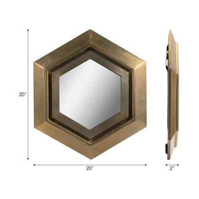 20x20" Warwin Champagne Clad Hexagon Mirror - Al Rugaib Furniture