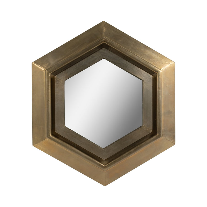 20x20" Warwin Champagne Clad Hexagon Mirror - Al Rugaib Furniture