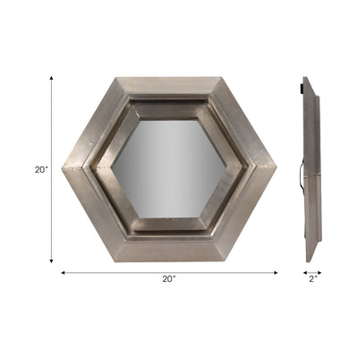20x20" Warwin Silver Clad Hexagon Mirror - Al Rugaib Furniture