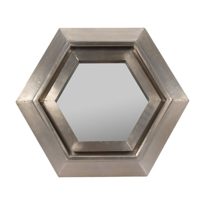 20x20" Warwin Silver Clad Hexagon Mirror - Al Rugaib Furniture