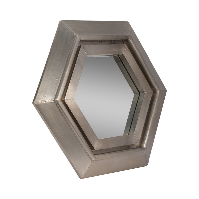 20x20" Warwin Silver Clad Hexagon Mirror - Al Rugaib Furniture