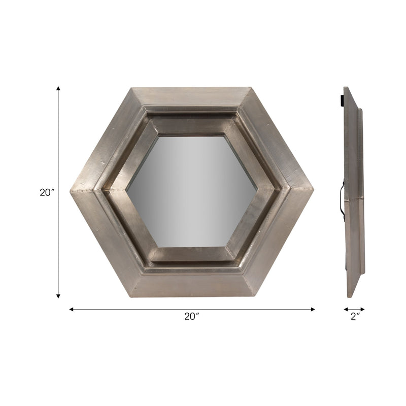 20x20" Warwin Silver Clad Hexagon Mirror - Al Rugaib Furniture
