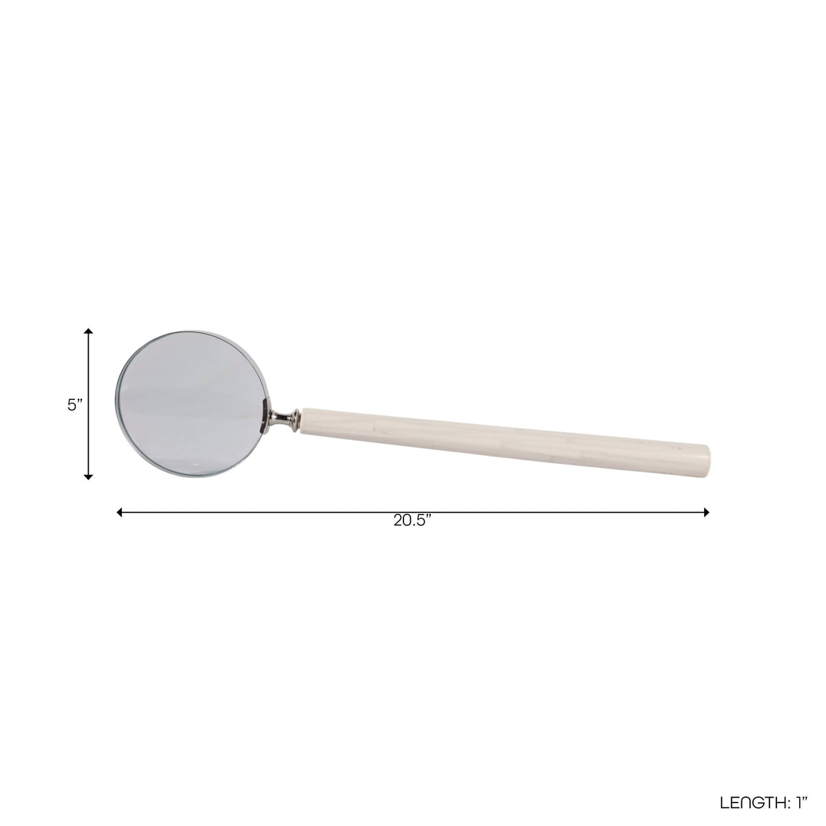 20x5" Xl Resin Magnifying Glass, Ivory Table Decors| Sagebrook Home