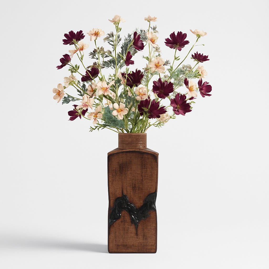 20x7" Carved Middle Metal Vase, Gold/ Brown Vases and Jars| Sagebrook Home