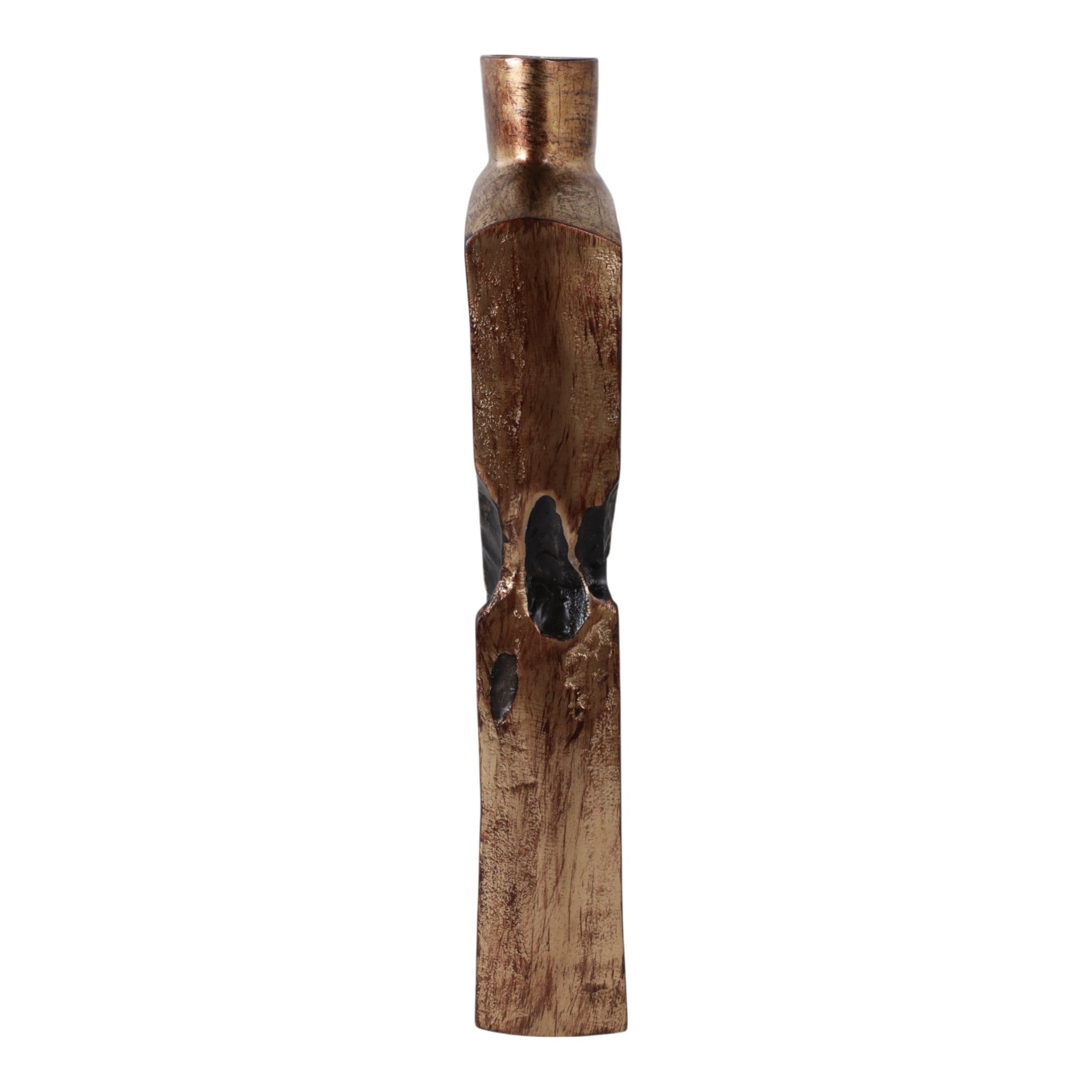 20x7" Carved Middle Metal Vase, Gold/ Brown Vases and Jars| Sagebrook Home