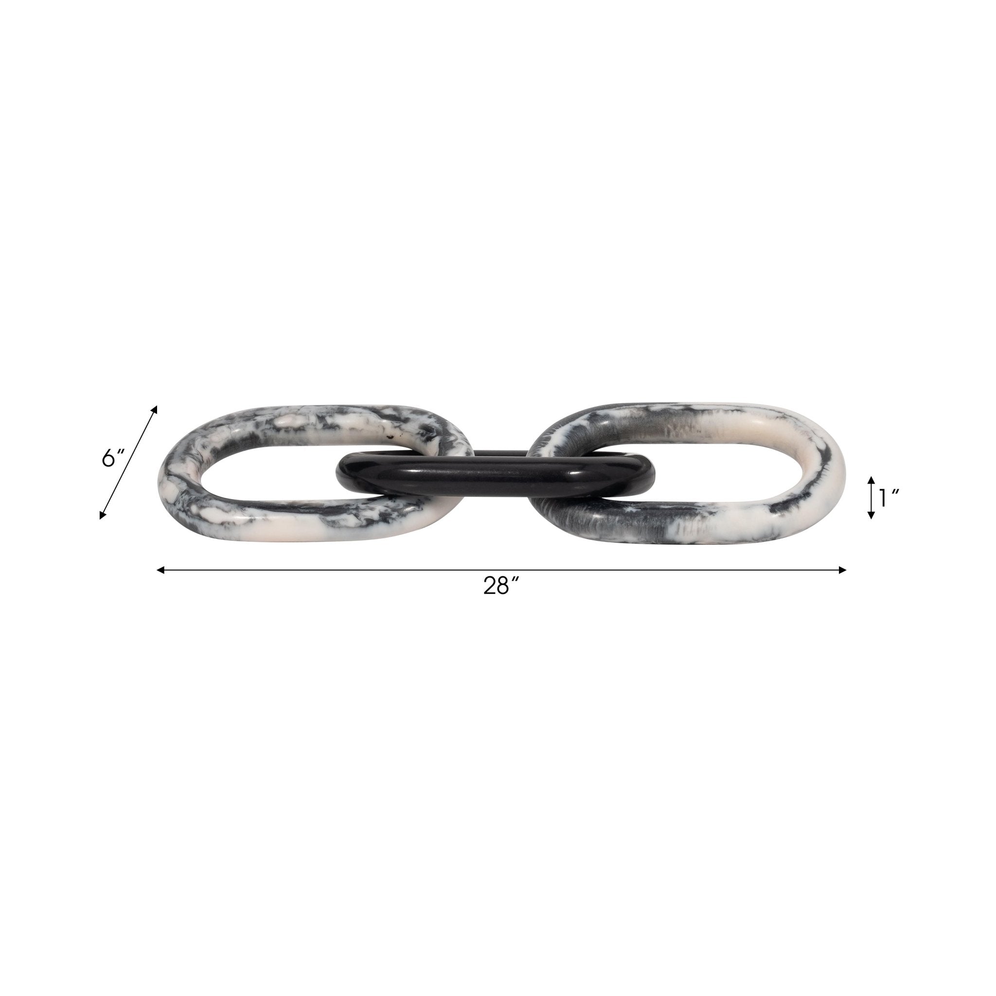 21" Desta Black Resin Link Chain Table Decors| Sagebrook Home