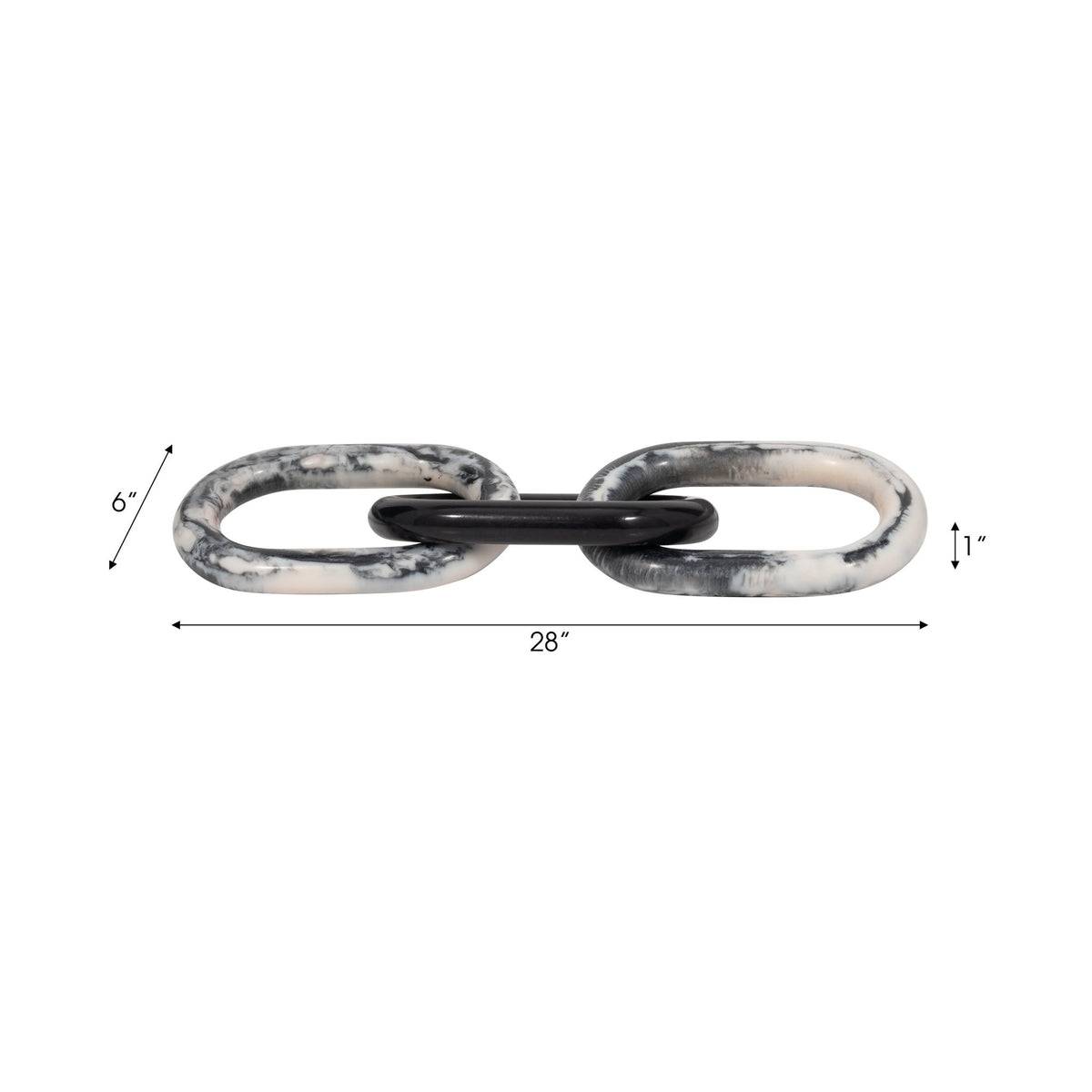 21" Desta Black Resin Link Chain Table Decors| Sagebrook Home