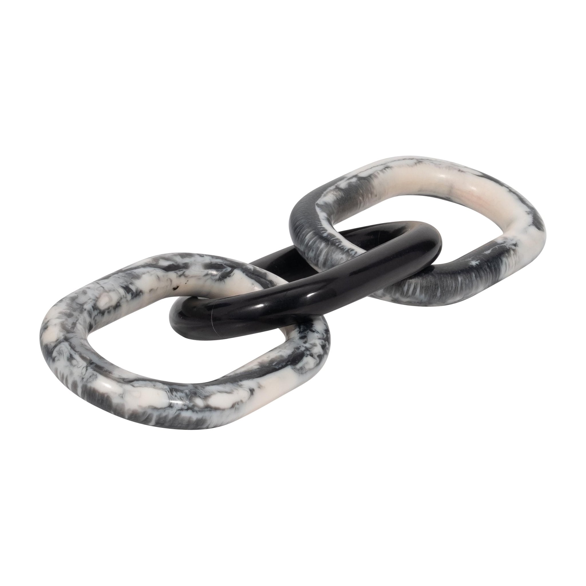 21" Desta Black Resin Link Chain Table Decors| Sagebrook Home