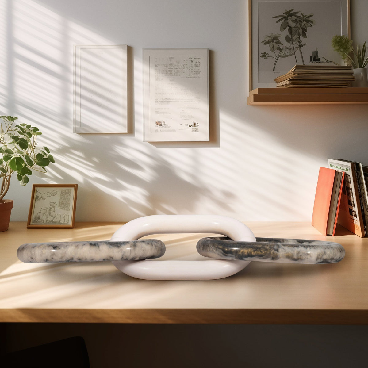 21" Desta Grey Resin Link Chain Table Decors| Sagebrook Home