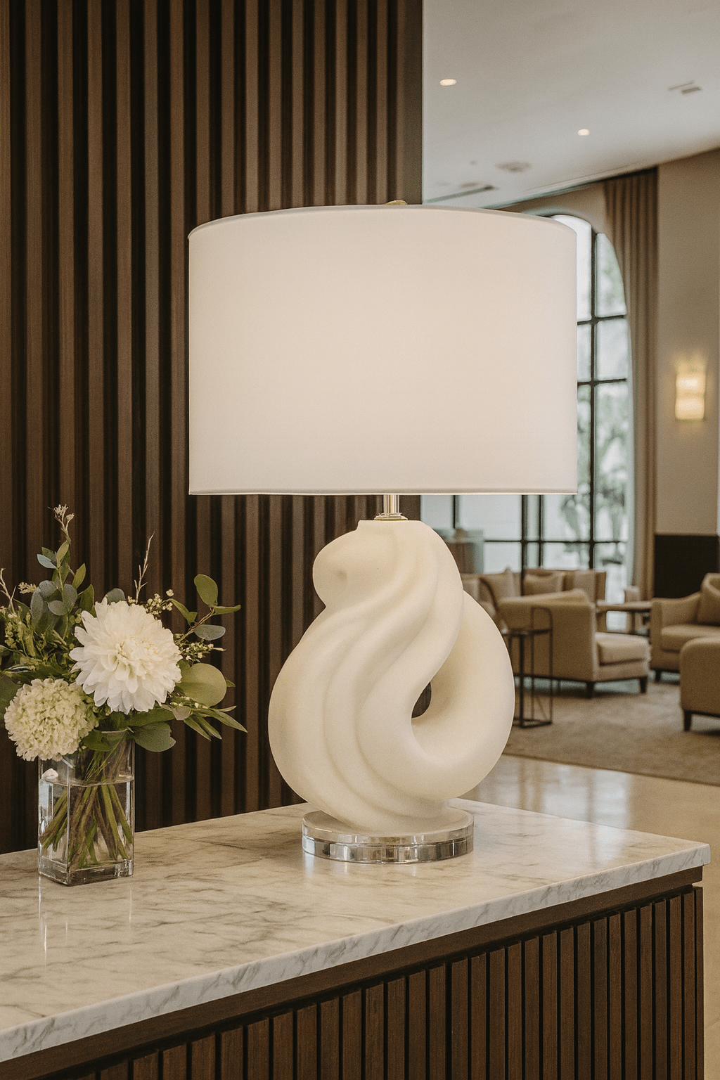 21" FREMONT QUARTZ RESIN TABLE LAMP Table Lamps| Sagebrook Home