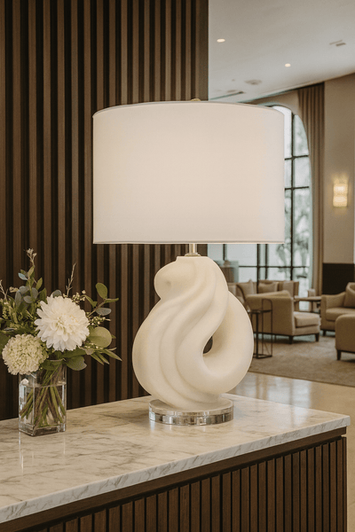 21" FREMONT QUARTZ RESIN TABLE LAMP - Al Rugaib Furniture