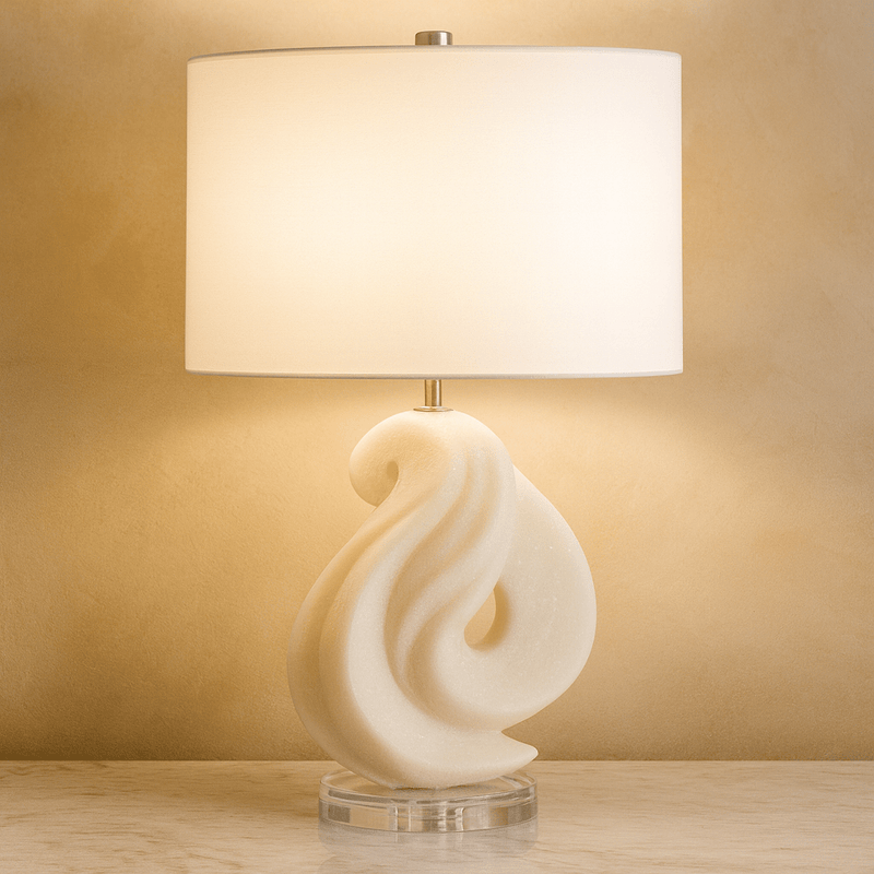 21" FREMONT QUARTZ RESIN TABLE LAMP - Al Rugaib Furniture
