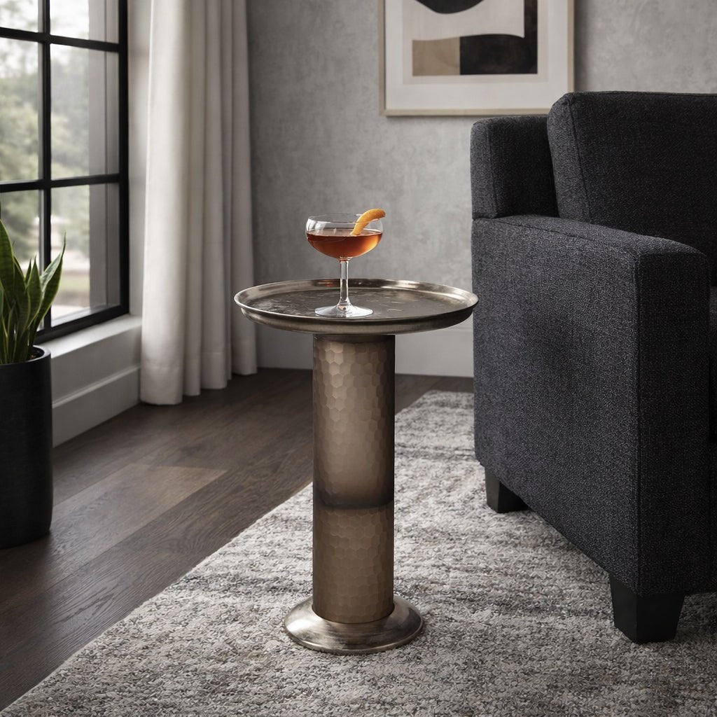 21" Gallioplis Glass And Metal Accent Table Accent & End Tables| Sagebrook Home