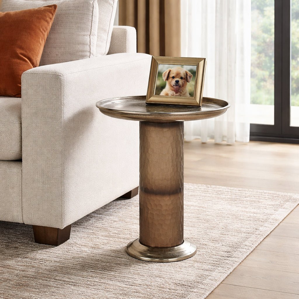 21" Gallioplis Glass And Metal Accent Table Accent & End Tables| Sagebrook Home