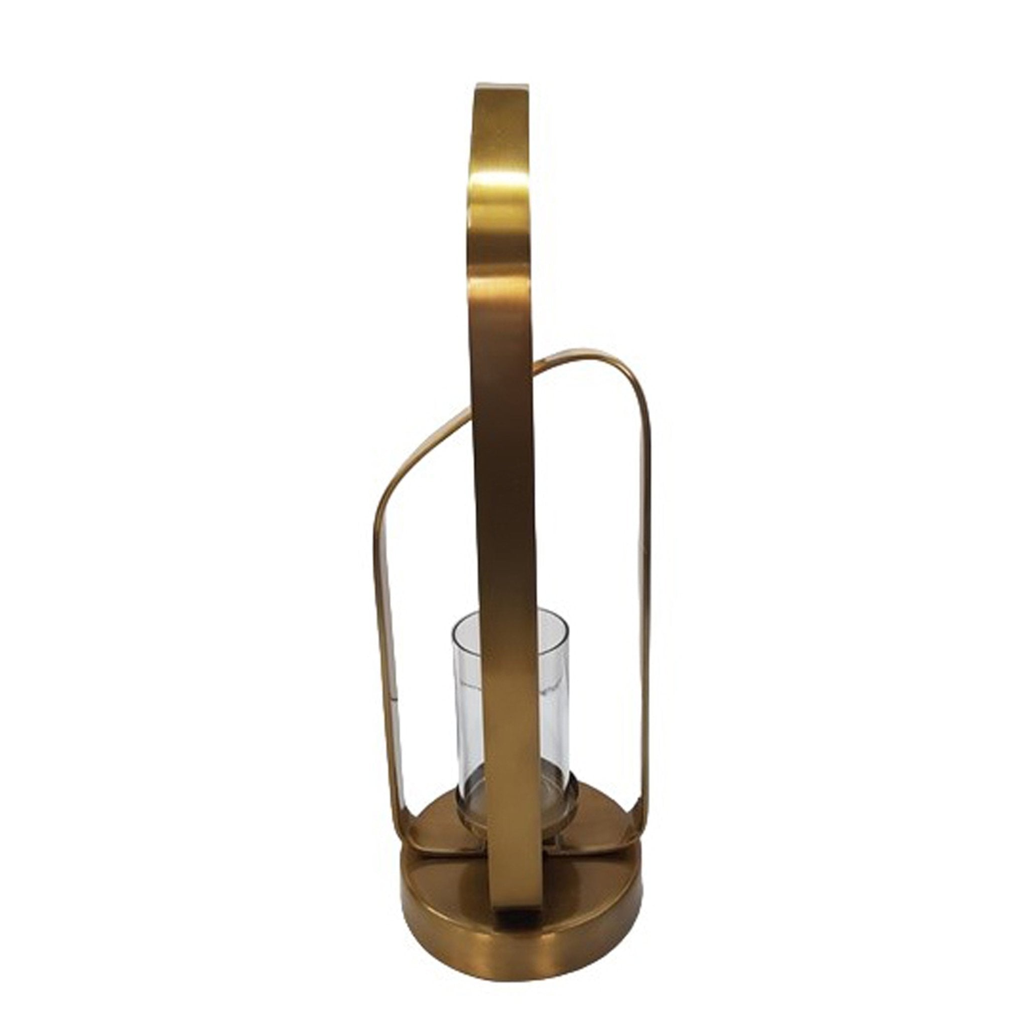 21" Geneva Large Gold Hurricane Candle Holders| Sagebrook Home