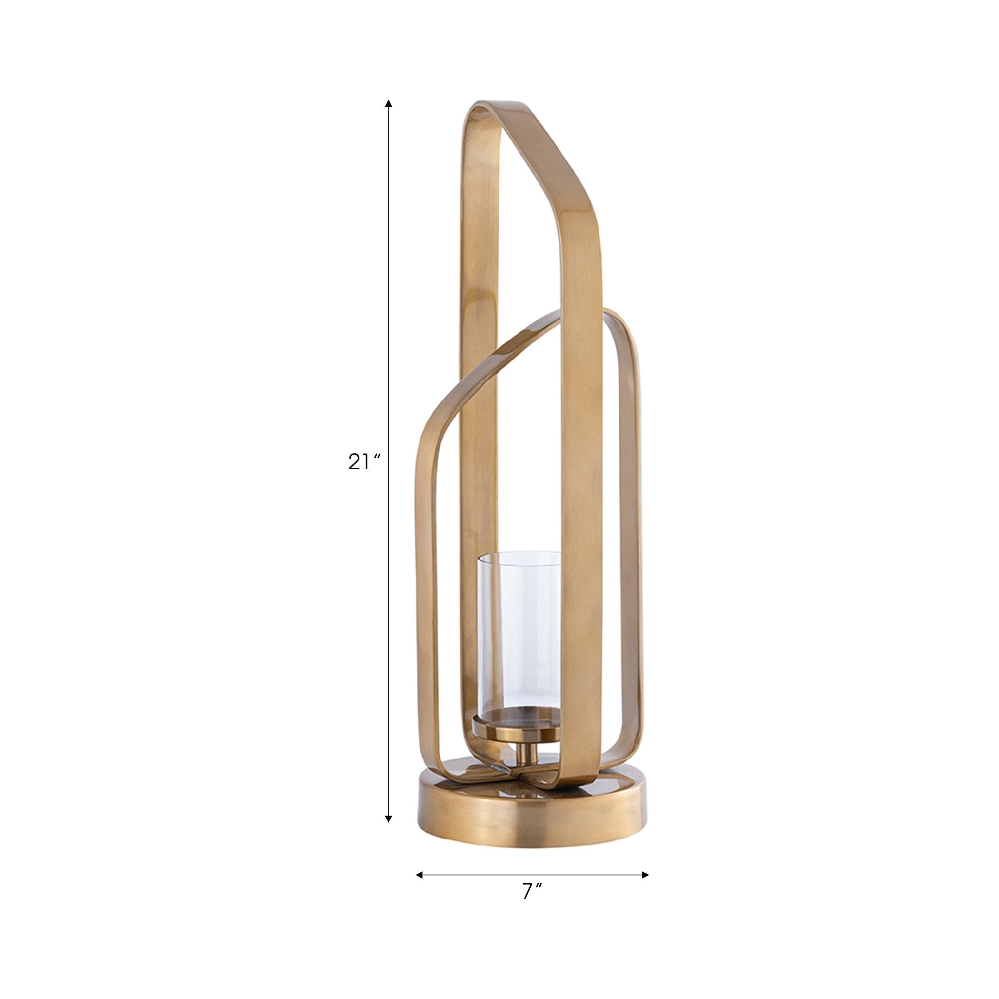 21" Geneva Large Gold Hurricane Candle Holders| Sagebrook Home