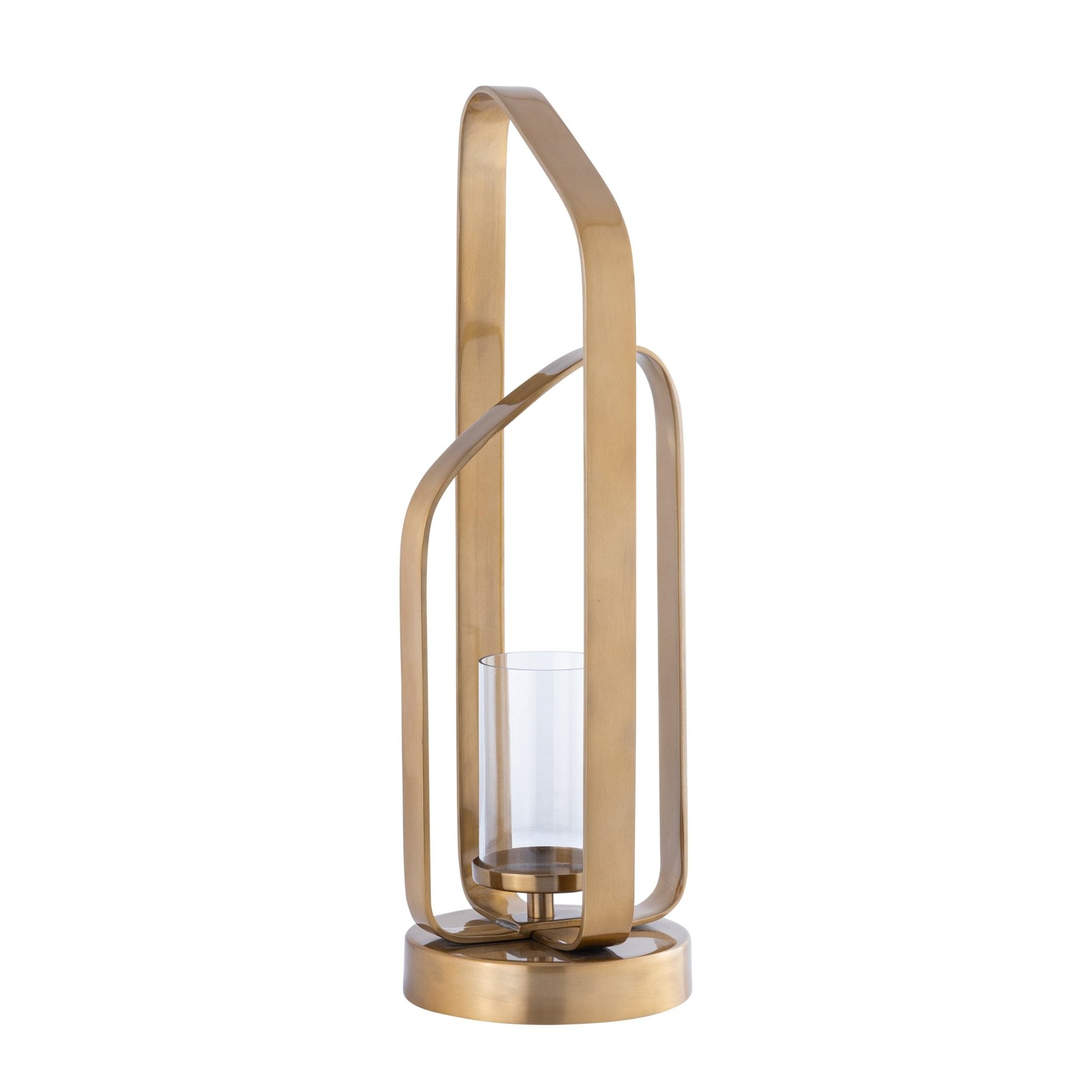 21" Geneva Large Gold Hurricane Candle Holders| Sagebrook Home
