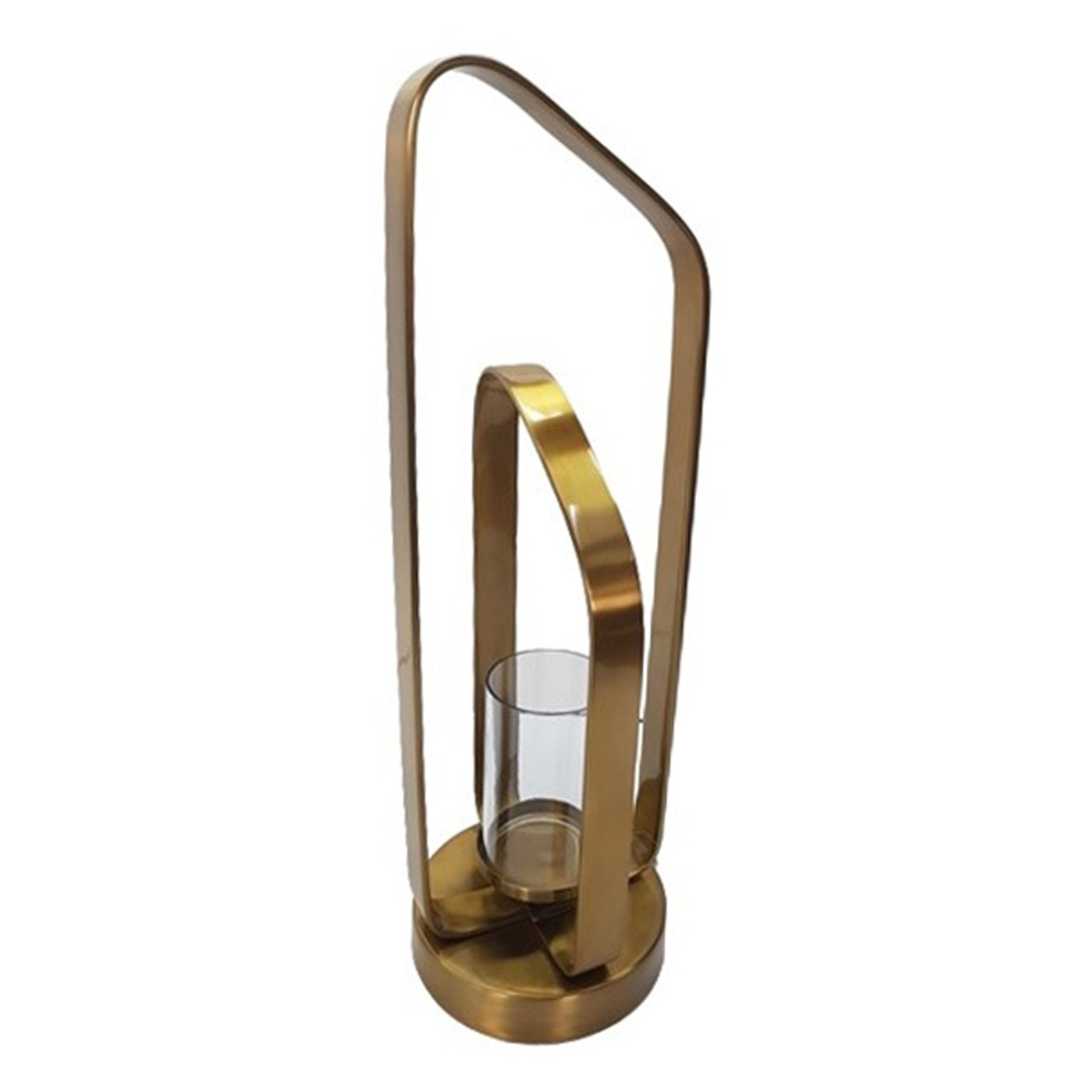 21" Geneva Large Gold Hurricane Candle Holders| Sagebrook Home