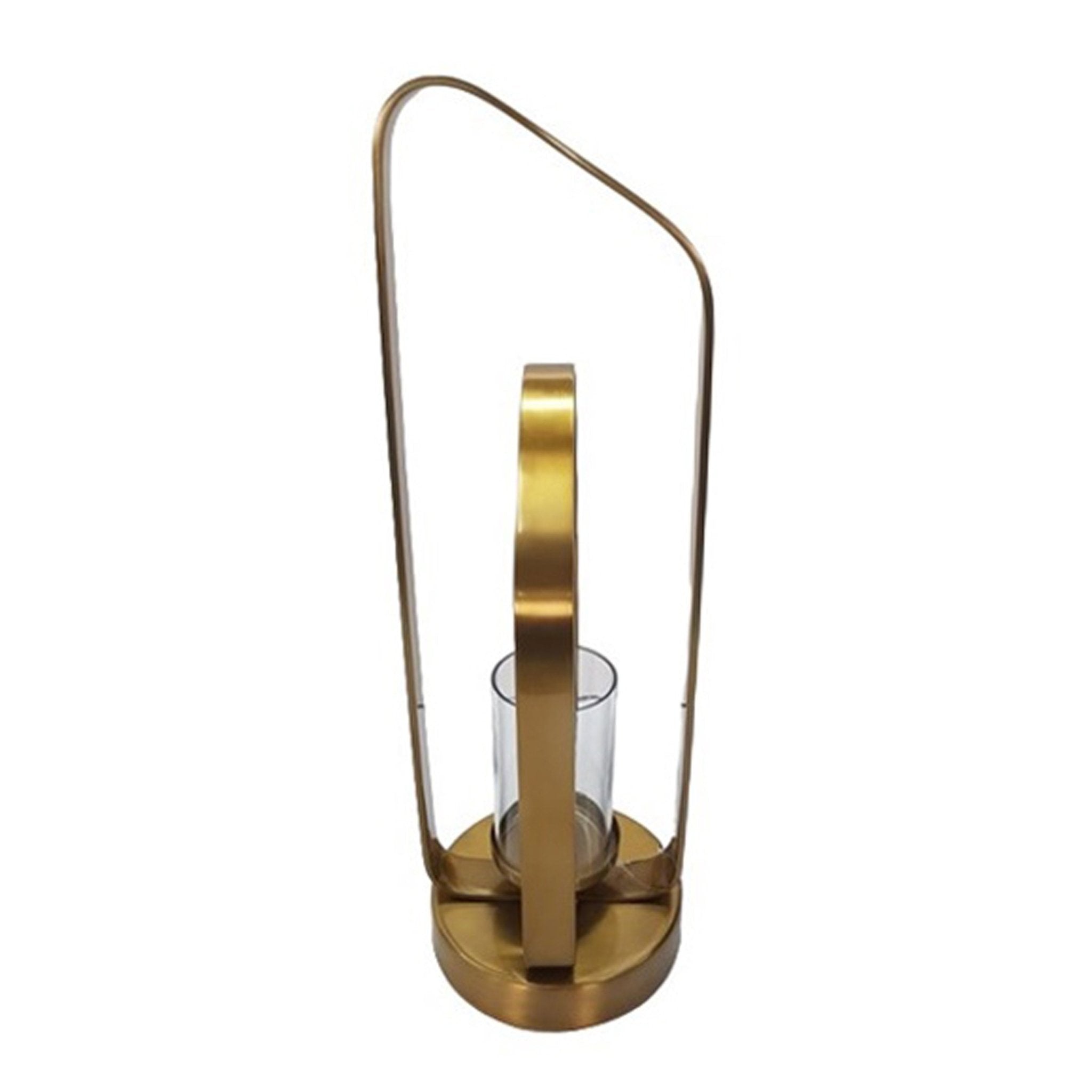 21" Geneva Large Gold Hurricane Candle Holders| Sagebrook Home