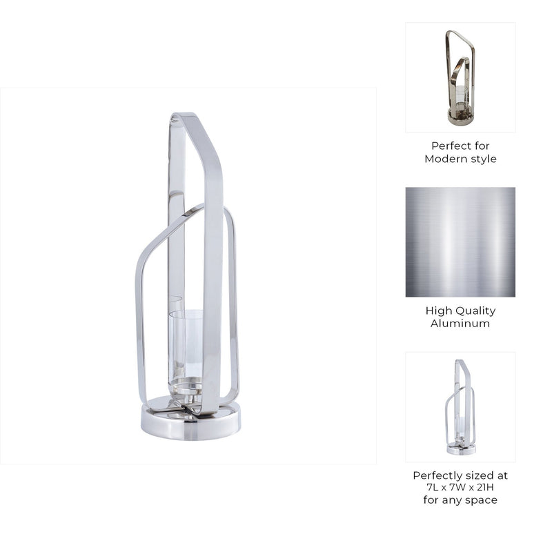 21" Geneva Large Silver Hurricane - Al Rugaib Furniture