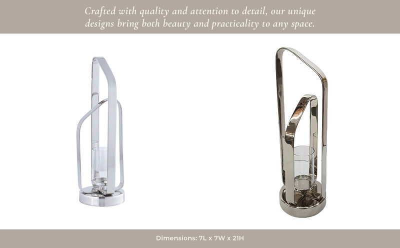 21" Geneva Large Silver Hurricane - Al Rugaib Furniture