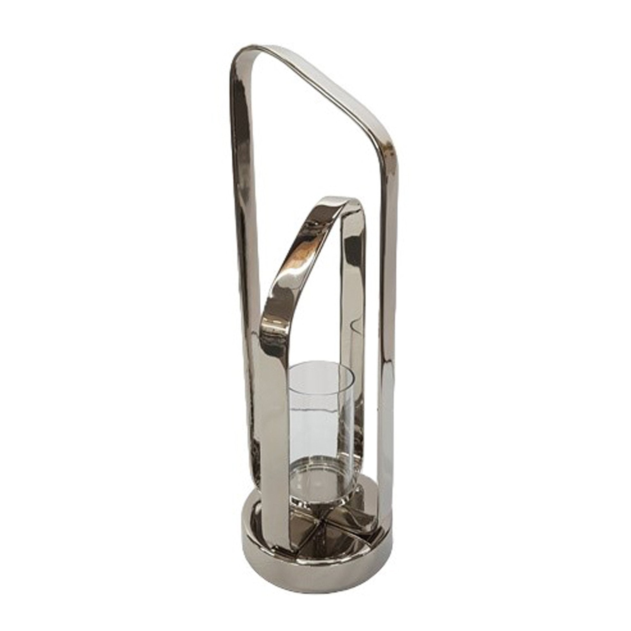 21" Geneva Large Silver Hurricane Candle Holders| Sagebrook Home