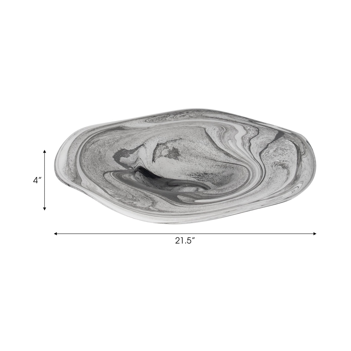 21" KATRINA GRAY SWIRL GLASS CHARGER PLATE Tray| Sagebrook Home