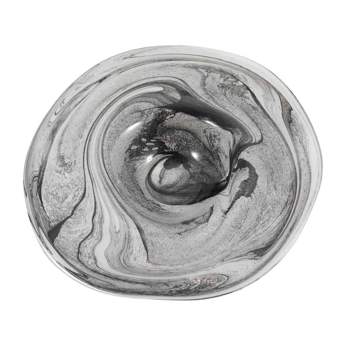 21" KATRINA GRAY SWIRL GLASS CHARGER PLATE Tray| Sagebrook Home