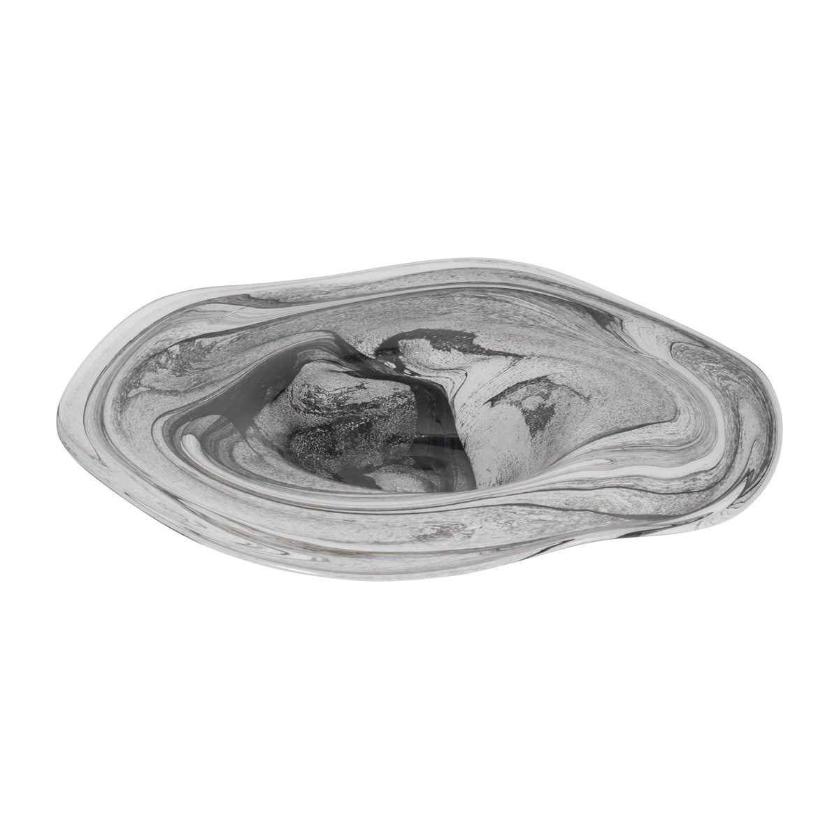 21" KATRINA GRAY SWIRL GLASS CHARGER PLATE Tray| Sagebrook Home