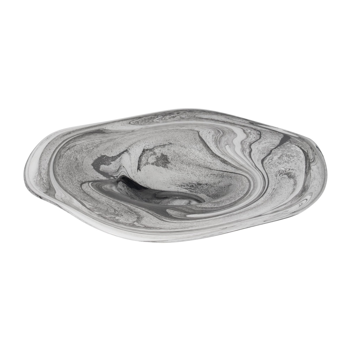 21" KATRINA GRAY SWIRL GLASS CHARGER PLATE Tray| Sagebrook Home