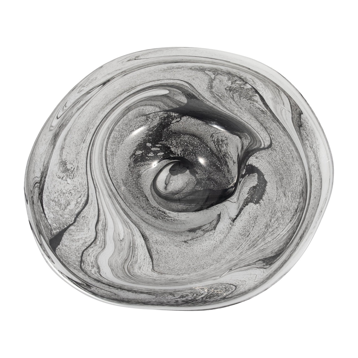 21" KATRINA GRAY SWIRL GLASS CHARGER PLATE Tray| Sagebrook Home