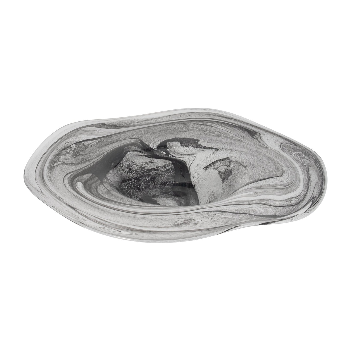 21" KATRINA GRAY SWIRL GLASS CHARGER PLATE Tray| Sagebrook Home