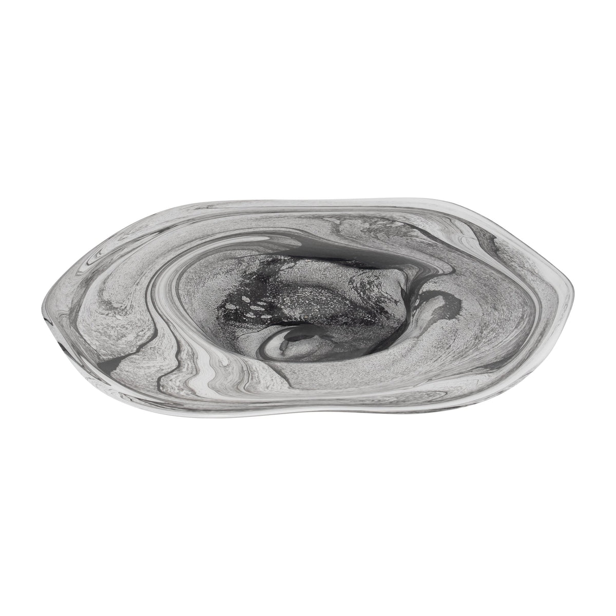 21" KATRINA GRAY SWIRL GLASS CHARGER PLATE Tray| Sagebrook Home