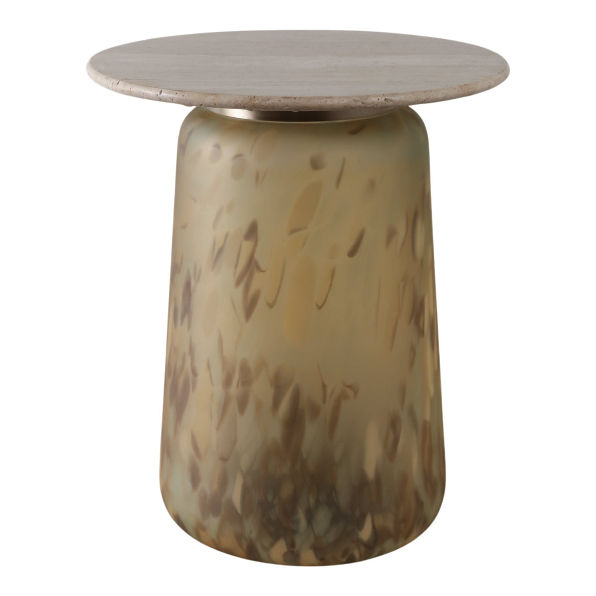 21" Madryn Short Art Table W/travertine Top, Green Accent & End Tables| Sagebrook Home
