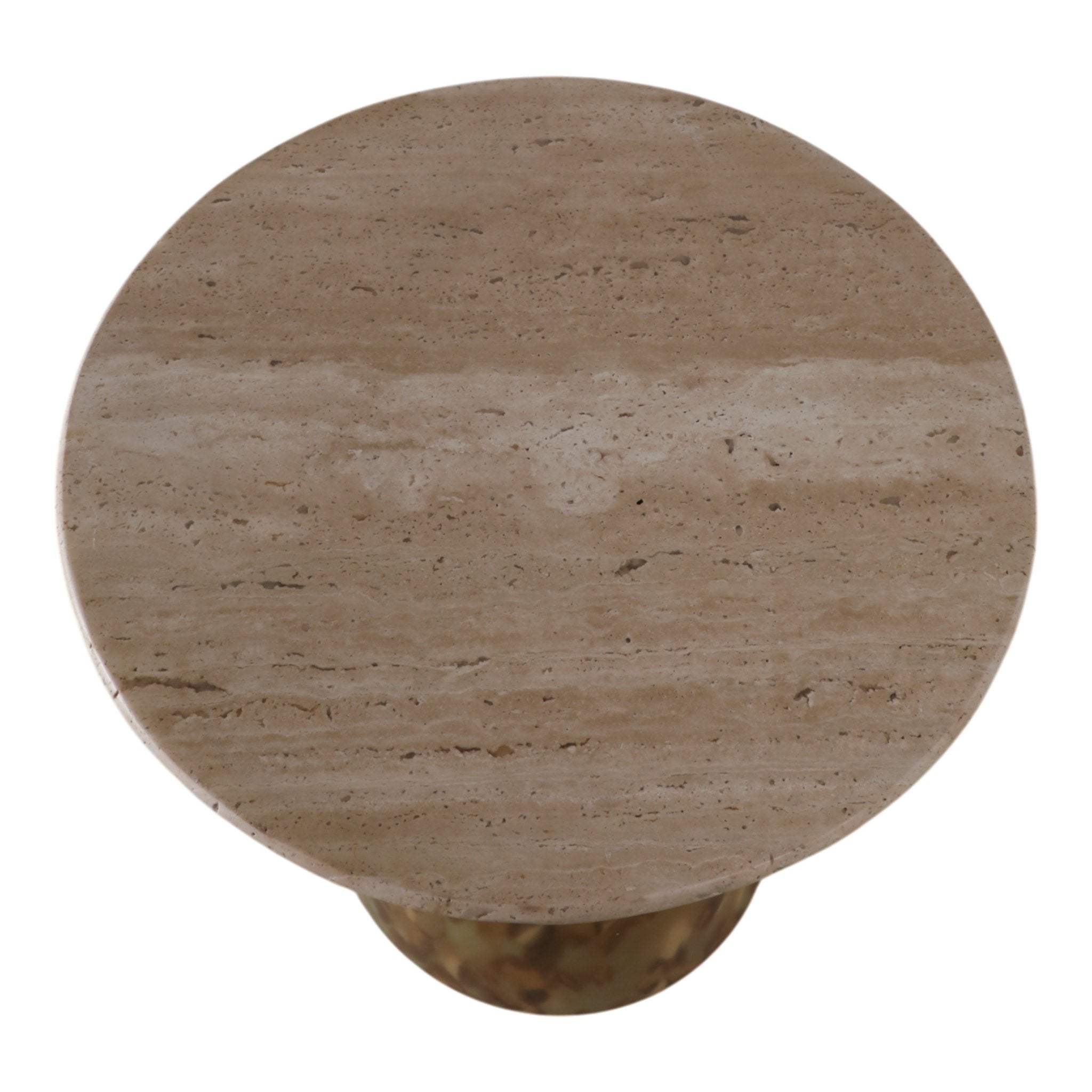 21" Madryn Short Art Table W/travertine Top, Green Accent & End Tables| Sagebrook Home